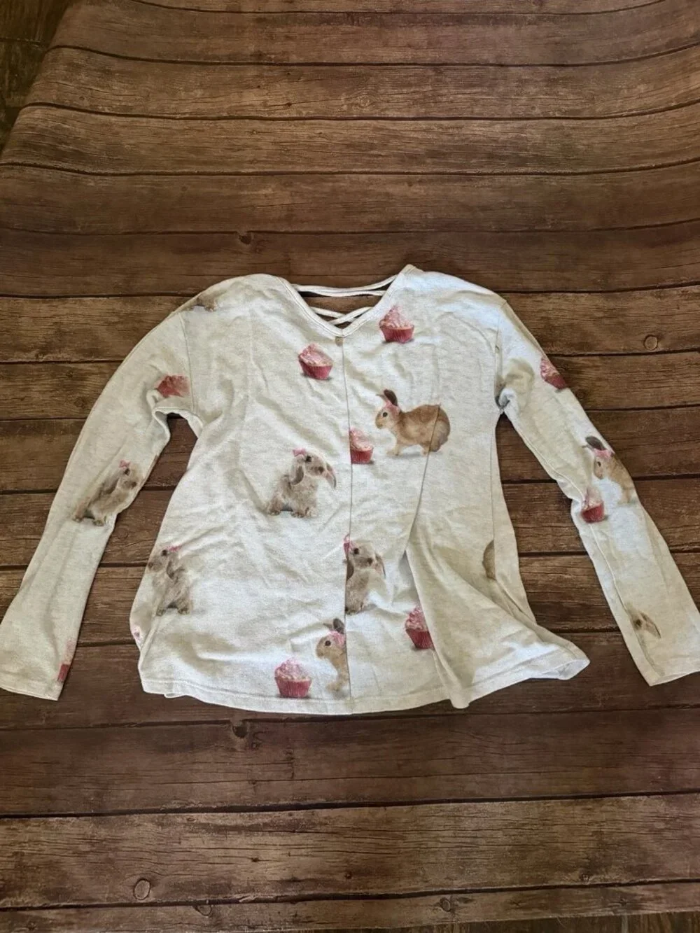 Girl’s Justice Rabbit Bunny Long Sleeve Shirt Size 12
